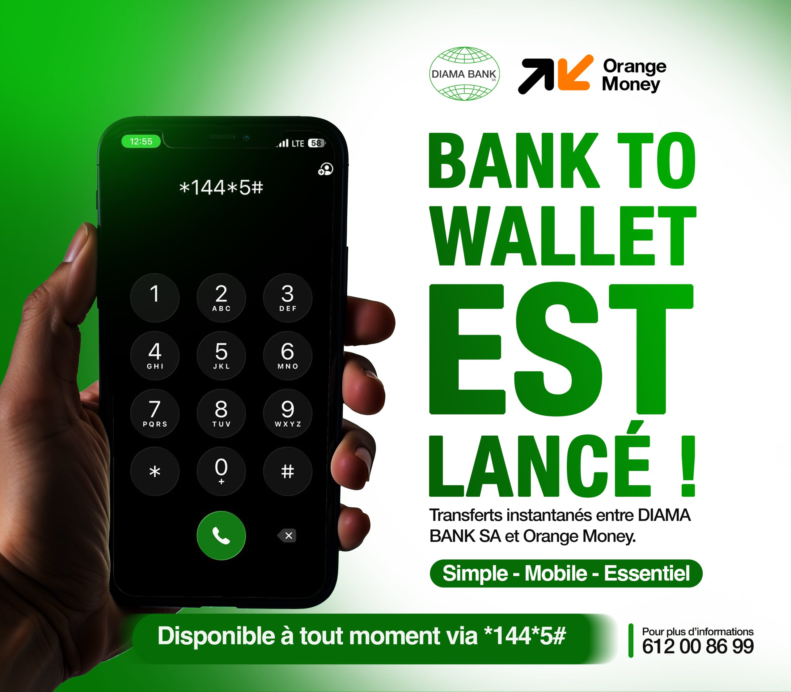 DIAMA BANK et Orange Finances Mobiles lancent le service Bank to Wallet : une nouvelle ère de simplicité financière